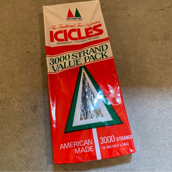 VINTAGE CHRISTMAS ICICLES 3000 STRAND 18" LONG VALUE PACK SEALED Tinsel - Picture 6 of 6